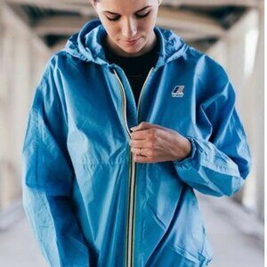 K-Way Le Vrai Unisex Turquoise Packable Waterproof Windbreaker-MED - New w/o Tag